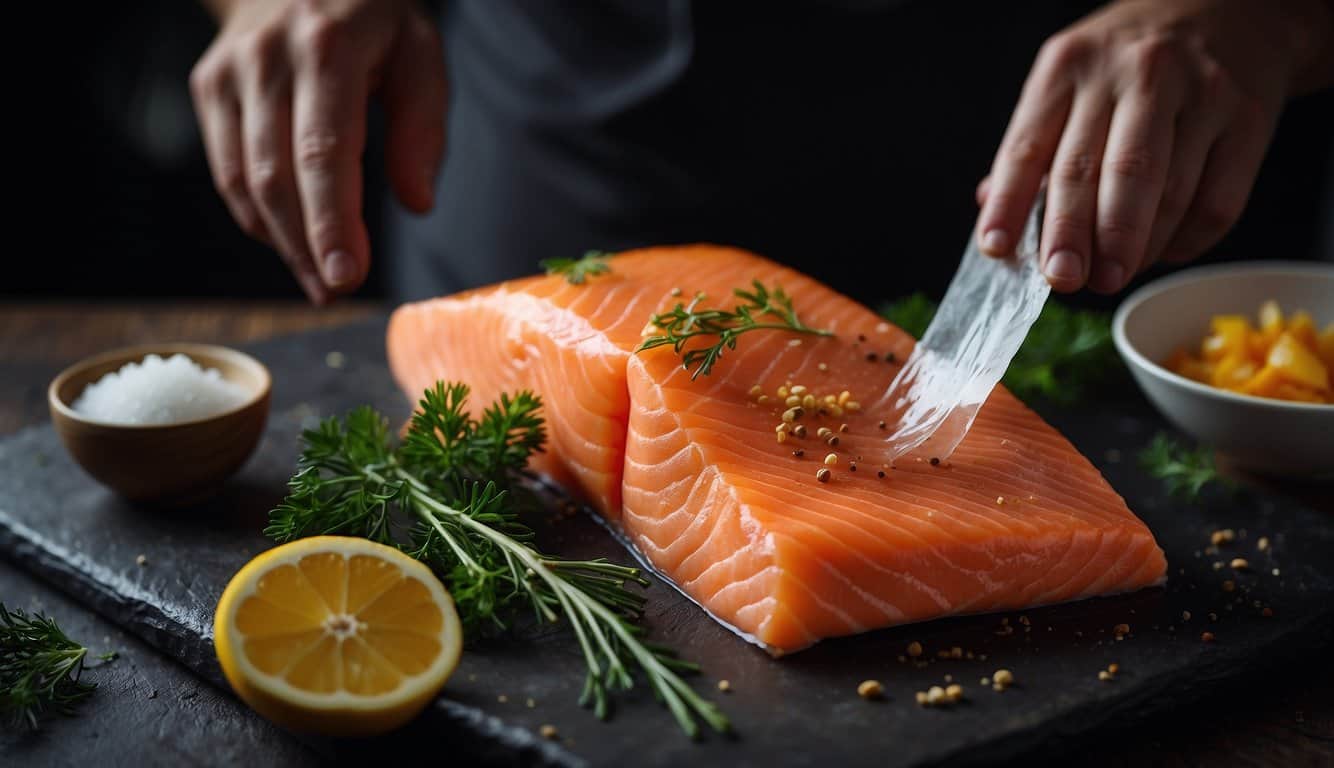 סלמון כבוש במלח גס