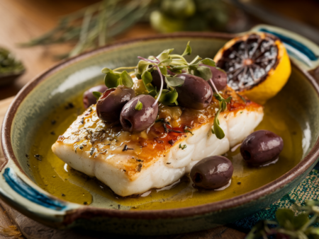 דג עם זיתי קלמטה