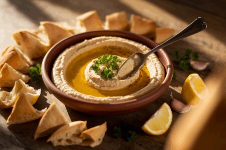 רוטב שום לימון לחומוס מתכון