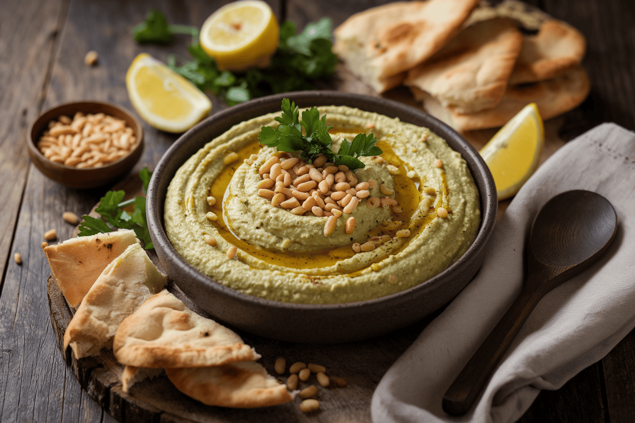 חומוס עדשים ירוקות