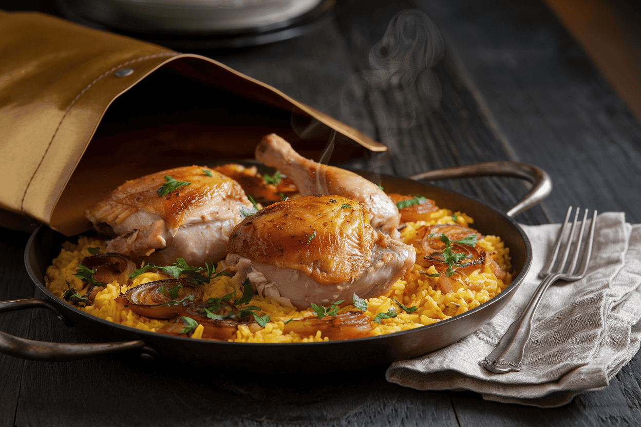 עוף עם אורז בשקית קוקי