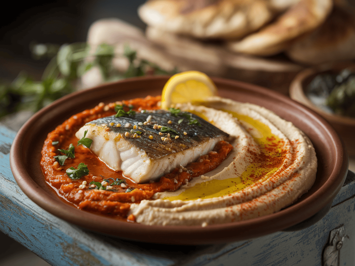 דגים מרוקאים עם חומוס