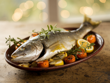 דג בורי בתנור עם ירקות