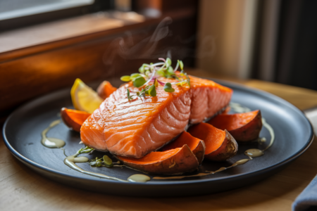 סלמון ובטטה בתנור