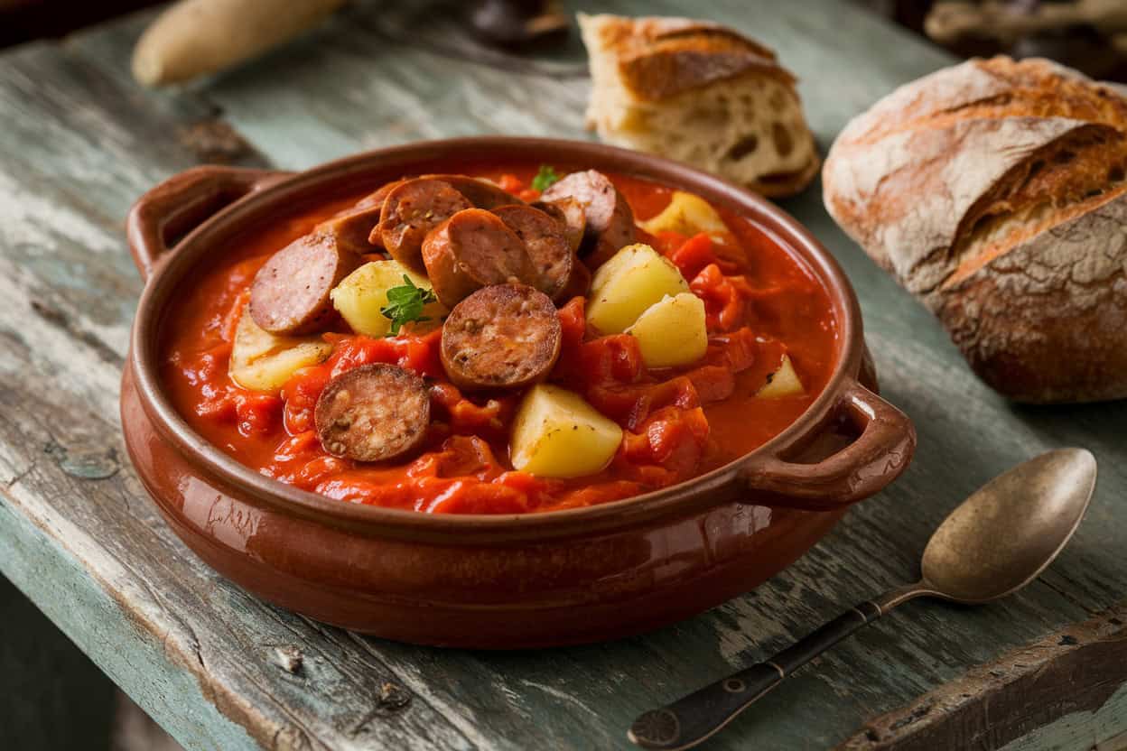 גולש נקניקיות ותפוחי אדמה