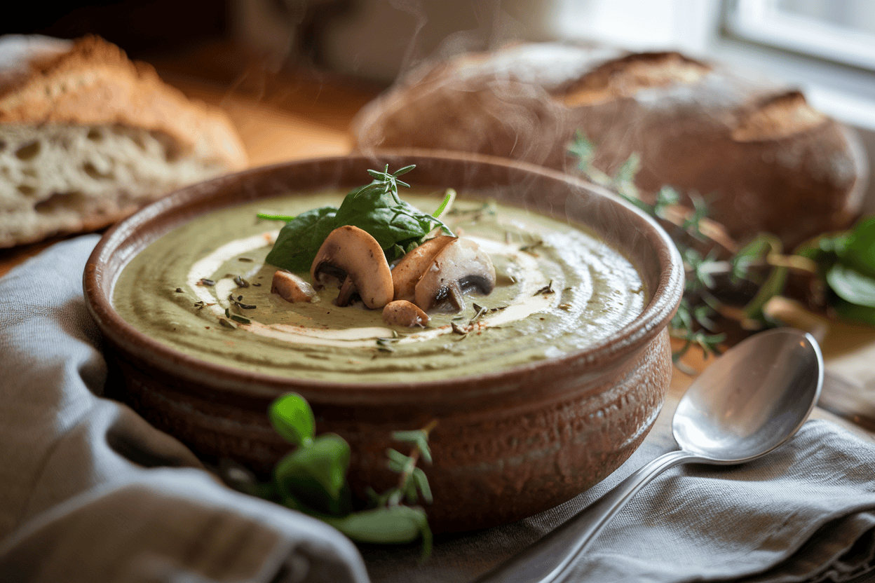 מתכון מרק תרד פטריות