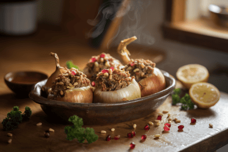 בצל ממולא רכז רימונים
